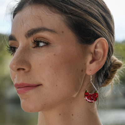  MEXICAN FLOWER EARRINGS STERLING SILVER