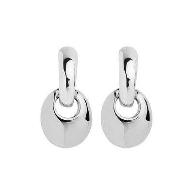 Silver Pebble Drop Najo Stud Earrings