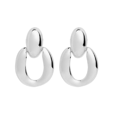 Oval Stirrup Najo Silver Stud Earrings