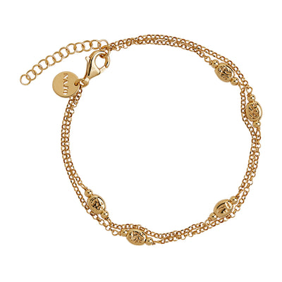 Volare Yellow Gold Double Chain Najo Bracelet