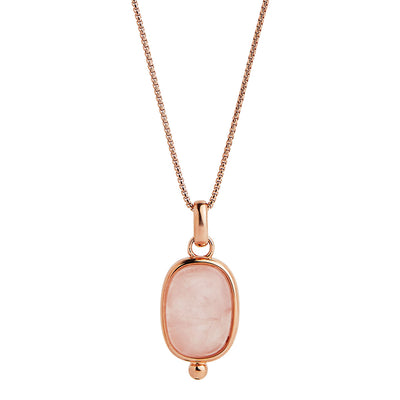 Fleur Rose Gold Rose Quartz Najo Necklace