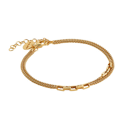 Stardust Yellow Gold Double Chain Najo Bracelet